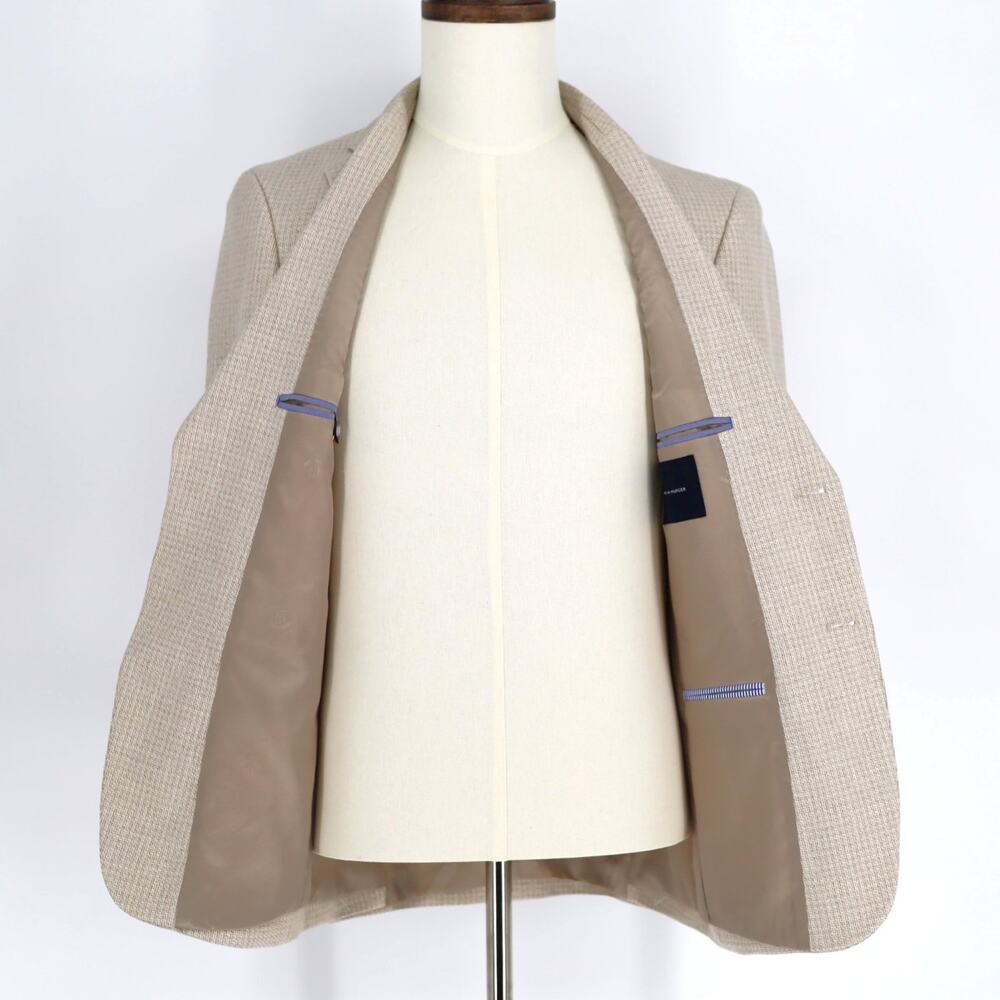 Tommy Hilfiger Men's White/Tan Check Conrad Modern-Fit Suit Blazer Size 44S - Picture 7 of 12